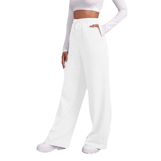 Women’s Fleece Lined Sweatpants Wide Straight Leg Pants Bottom Winter Warm Pants Daily Casual Jogger Sweatpants Sports Trousers