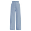 Women's Plain Pocket Button Front Wide Leg Pants, Casual High Waist Trousers for Daily Wear, Ladies Bottoms for All Seasons
