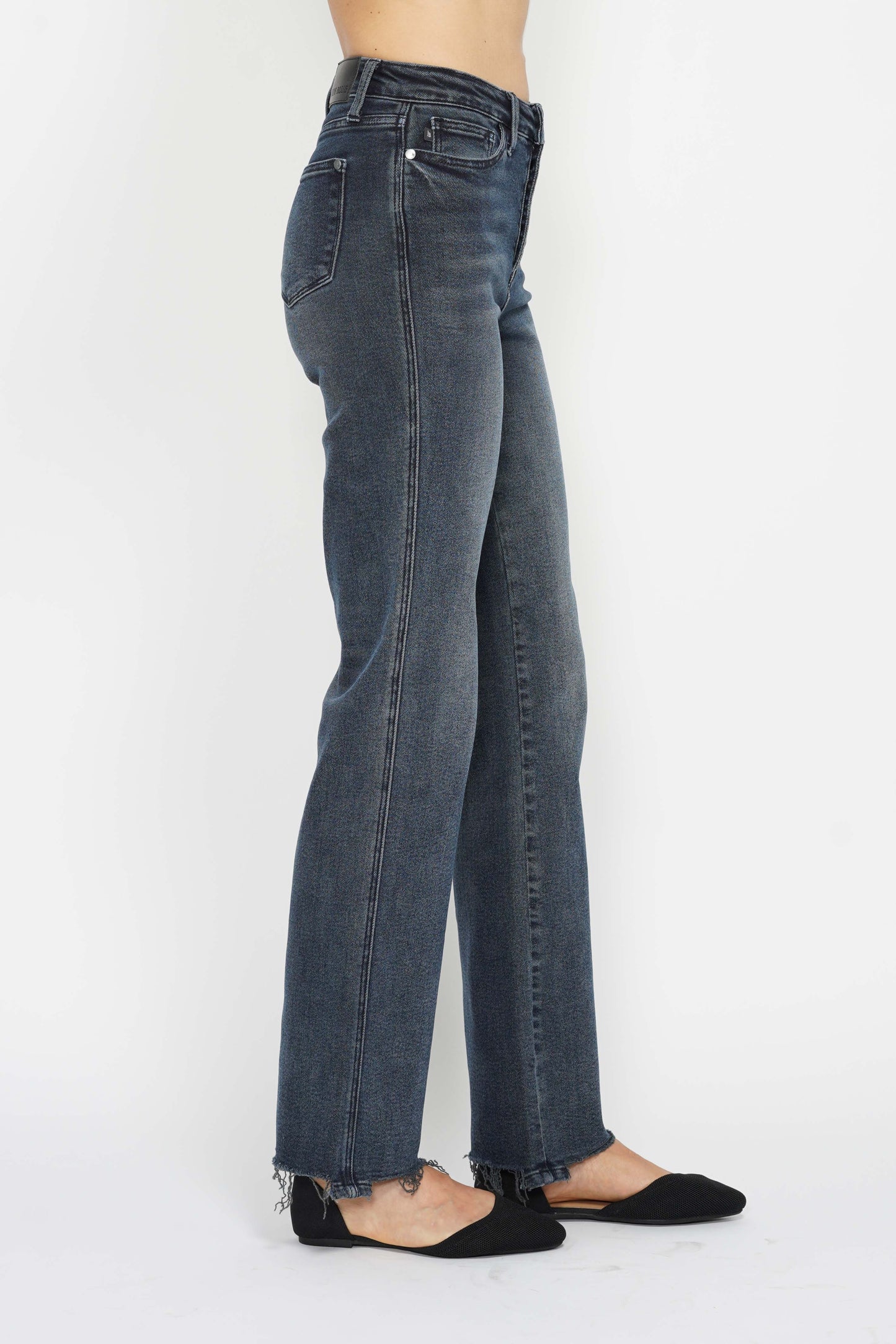Judy Blue Jeans (NP) - High Rise Button Fly Hem Distressed