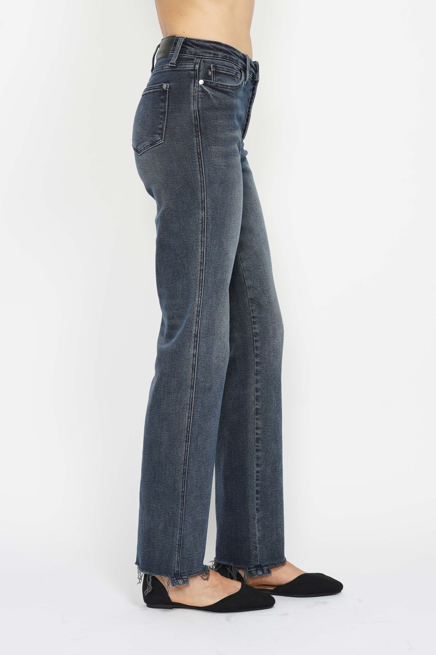 Judy Blue Jeans (NP) - High Rise Button Fly Hem Distressed
