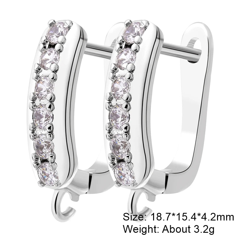 Juya 2Pcs Antiallergic Earwire Fasteners Basic Fixtures Earring Hook Clasps Accessories For DIY Women's Charms Earrings Making