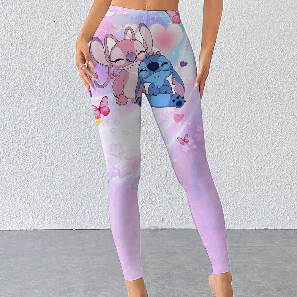 Disney Stitch print Leggings For Women Leggings camouflage Fitness Pants Soft Stretchy Tights Leggings Physical