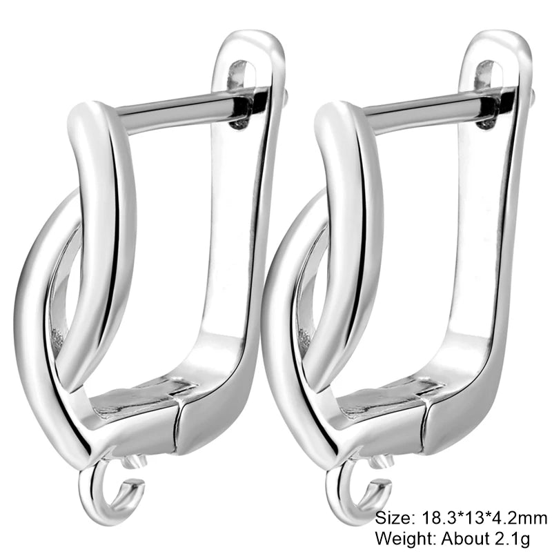 Juya 2Pcs Antiallergic Earwire Fasteners Basic Fixtures Earring Hook Clasps Accessories For DIY Women's Charms Earrings Making