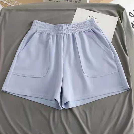 Casual Women's Shorts High Waist Summer Sports Shorts With Pocket Loose Homewear Bottoms Girls Homewear Wide Leg Sweat Short