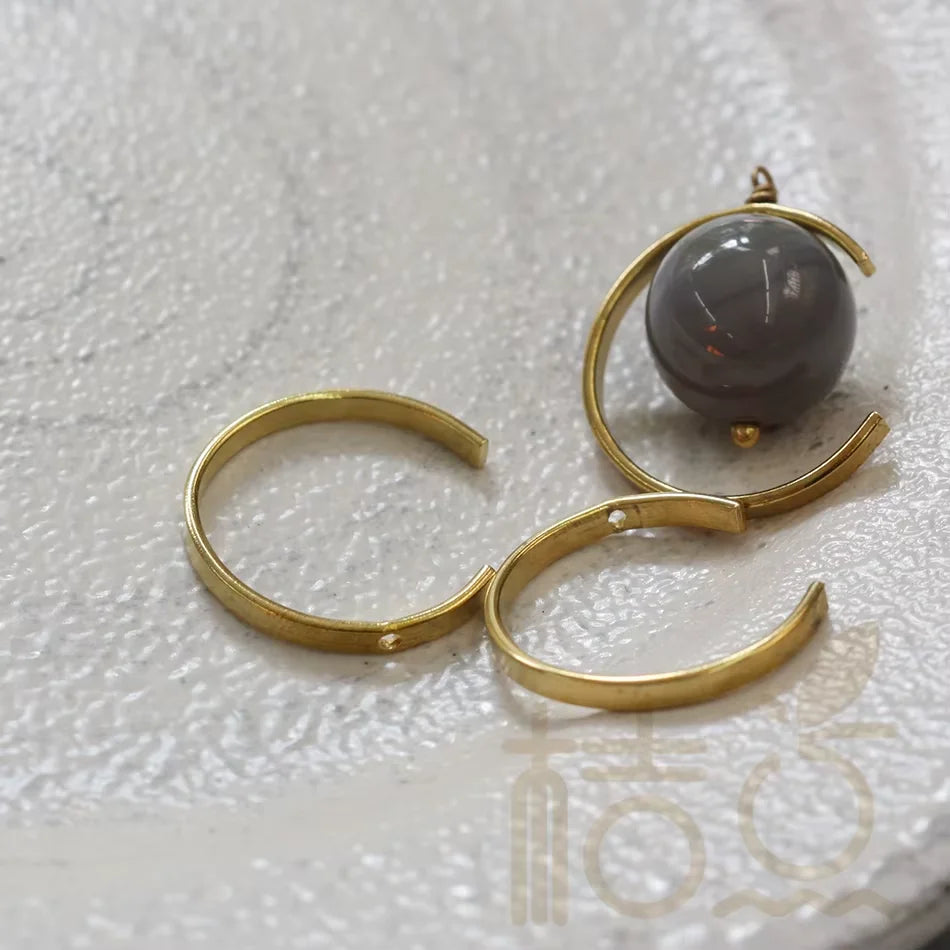 Premium Plated Solid Brass Moon - C Shape - Circle - 22.8x20.8mm (4087C)