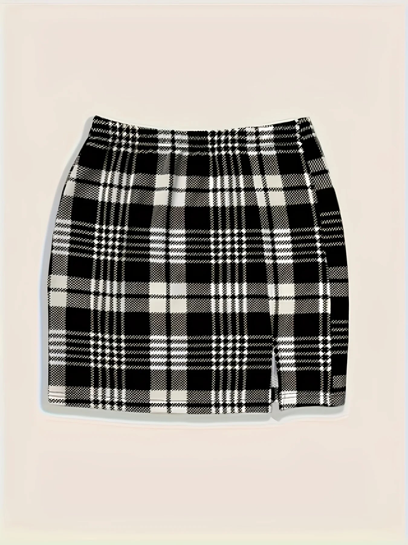 Women's fashionable new plaid casual versatile women's large-size skirt two-piece set