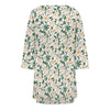 Women's Lightweight Floral Print Half Sleeve Blouse Shirts Thin Coat Cardigan Girly Cute for Outdoor with Pocket