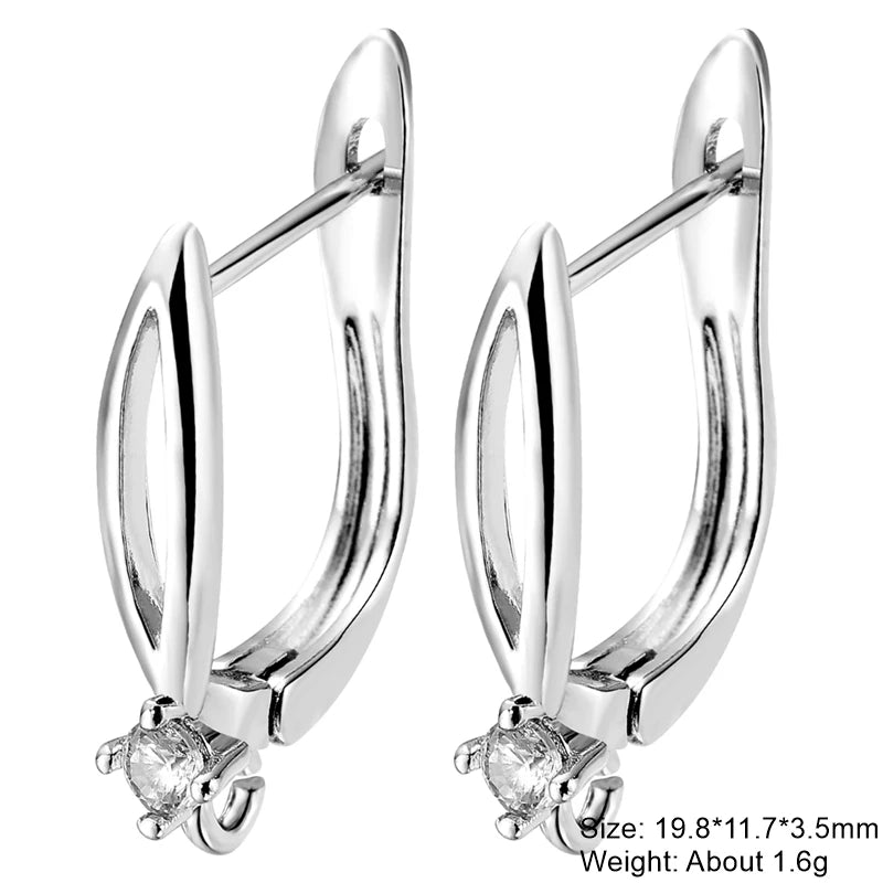 Juya 2Pcs Antiallergic Earwire Fasteners Basic Fixtures Earring Hook Clasps Accessories For DIY Women's Charms Earrings Making