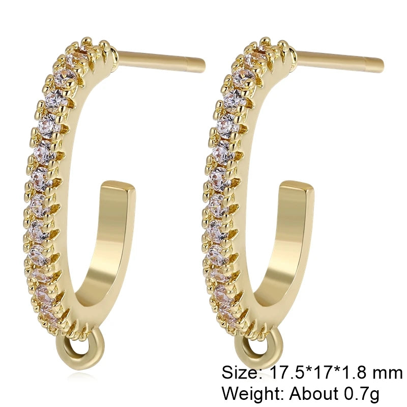 Juya 2Pcs Antiallergic Earwire Fasteners Basic Fixtures Earring Hook Clasps Accessories For DIY Women's Charms Earrings Making