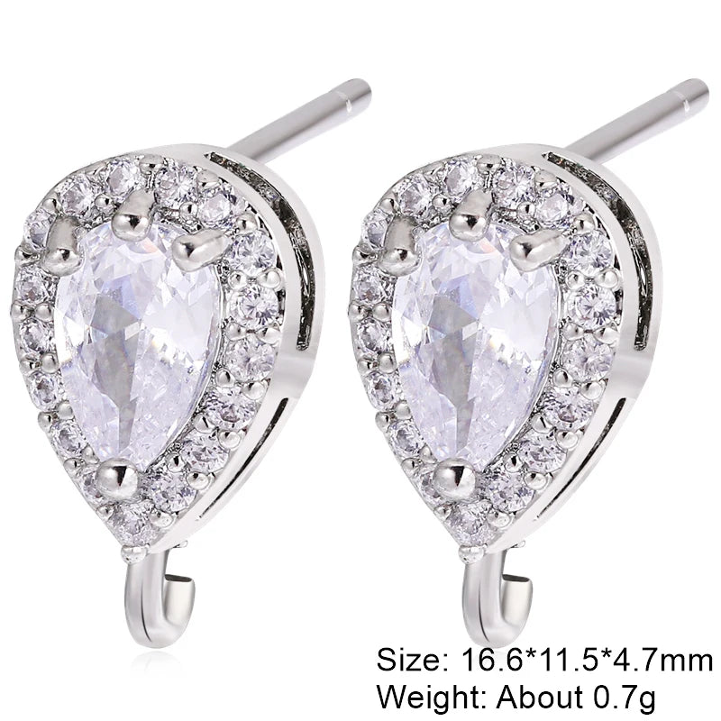 Juya 2Pcs Antiallergic Earwire Fasteners Basic Fixtures Earring Hook Clasps Accessories For DIY Women's Charms Earrings Making