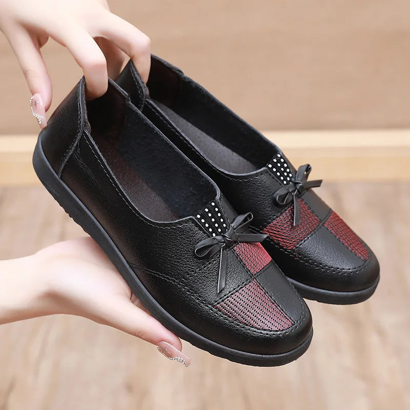 2024 Cheap Shoes Women Leather Flats Female Flats Spring Shoes Classic Women's Loafers Casual Leather Shoes