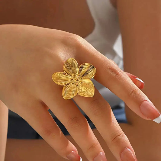 New punk style large garland simple and elegant, fashionable and trendy adjustable women's ring