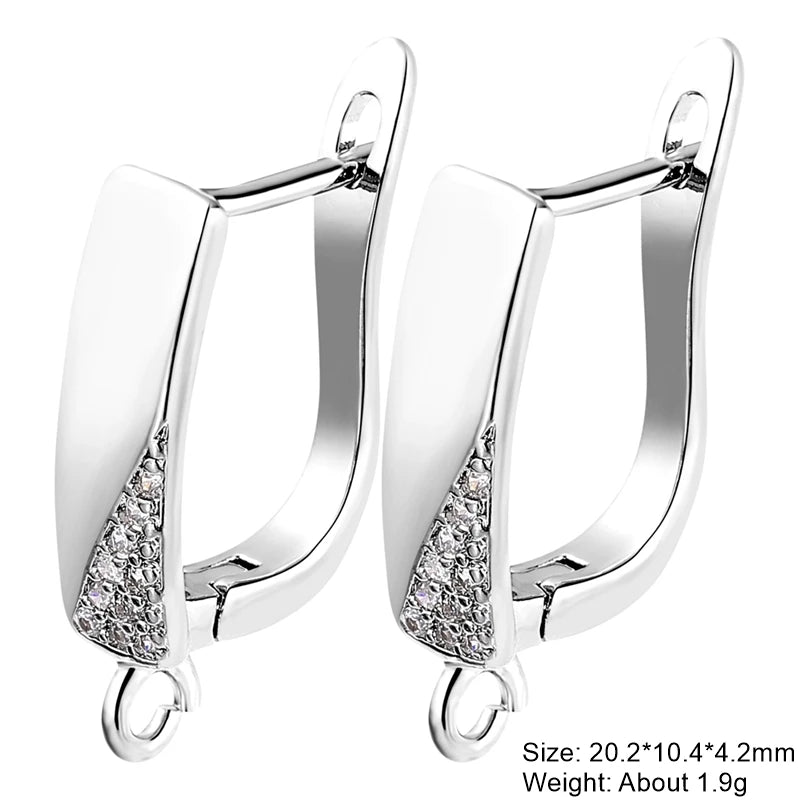 Juya 2Pcs Antiallergic Earwire Fasteners Basic Fixtures Earring Hook Clasps Accessories For DIY Women's Charms Earrings Making