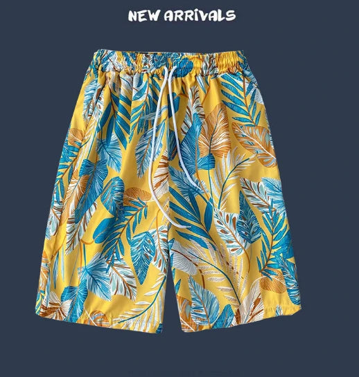 Women Casual Shorts Printing Tropical Floral , Beach Bottoms, Plus Size, Home Cotton Printing, Loose Beach Bottoms