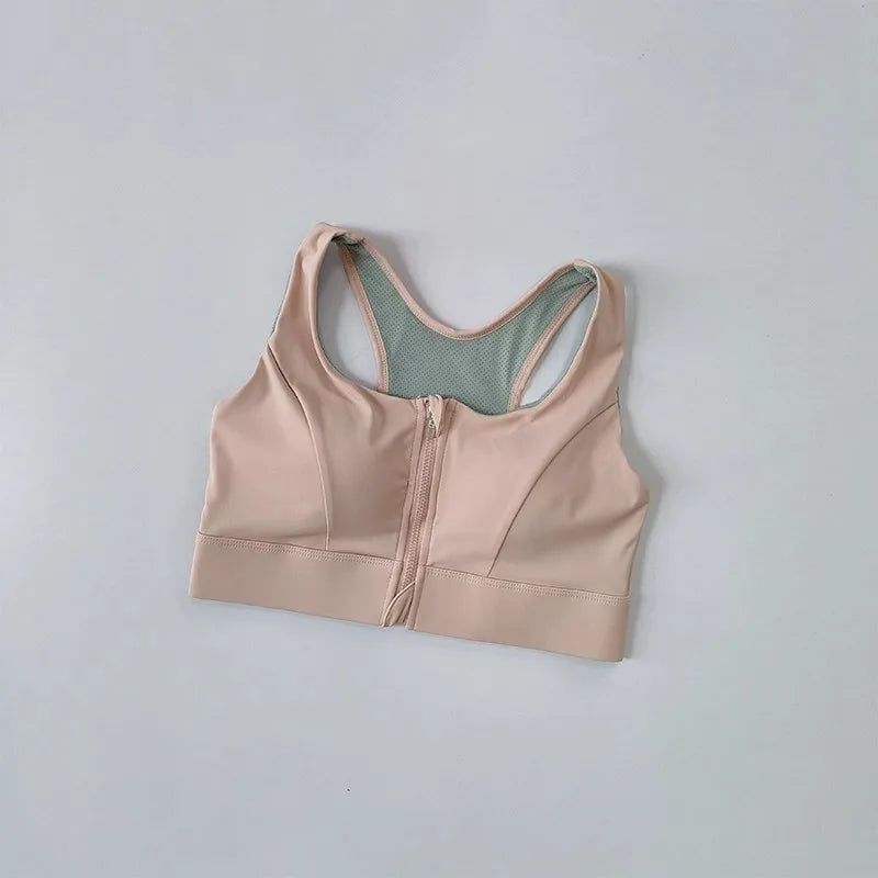 Front Zipper Sports Bra Shock-proof Sports Underwear High Impact Yoga Bra Quick Dry running vest Fitness Yoga Bra Top For Wome