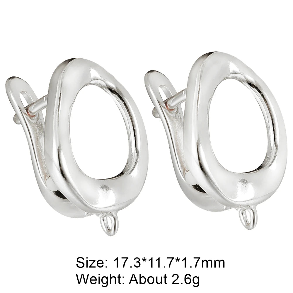 Juya 2Pcs Antiallergic Earwire Fasteners Basic Fixtures Earring Hook Clasps Accessories For DIY Women's Charms Earrings Making