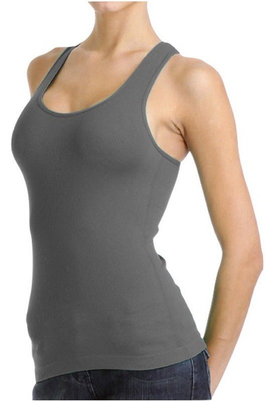 Stretchy Ribbed Seamless Racerback Tank Top (NP) - 7 color options! - Nikki and Co Boutique