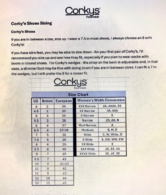 Corky's (NP) - Carleys Shoes! 5 Styles