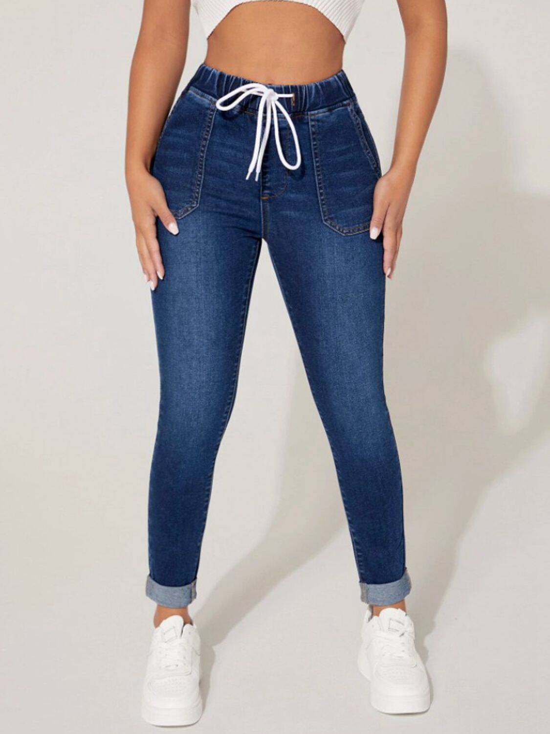 Drawstring Cropped Jeans in Pennsylvania