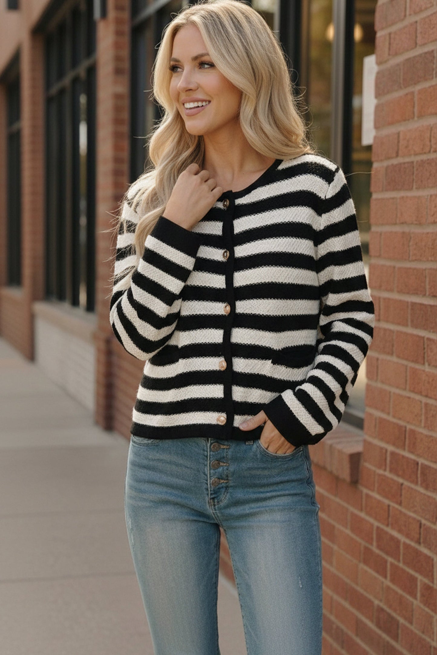 The Parisian Stripe Cardigan For Women