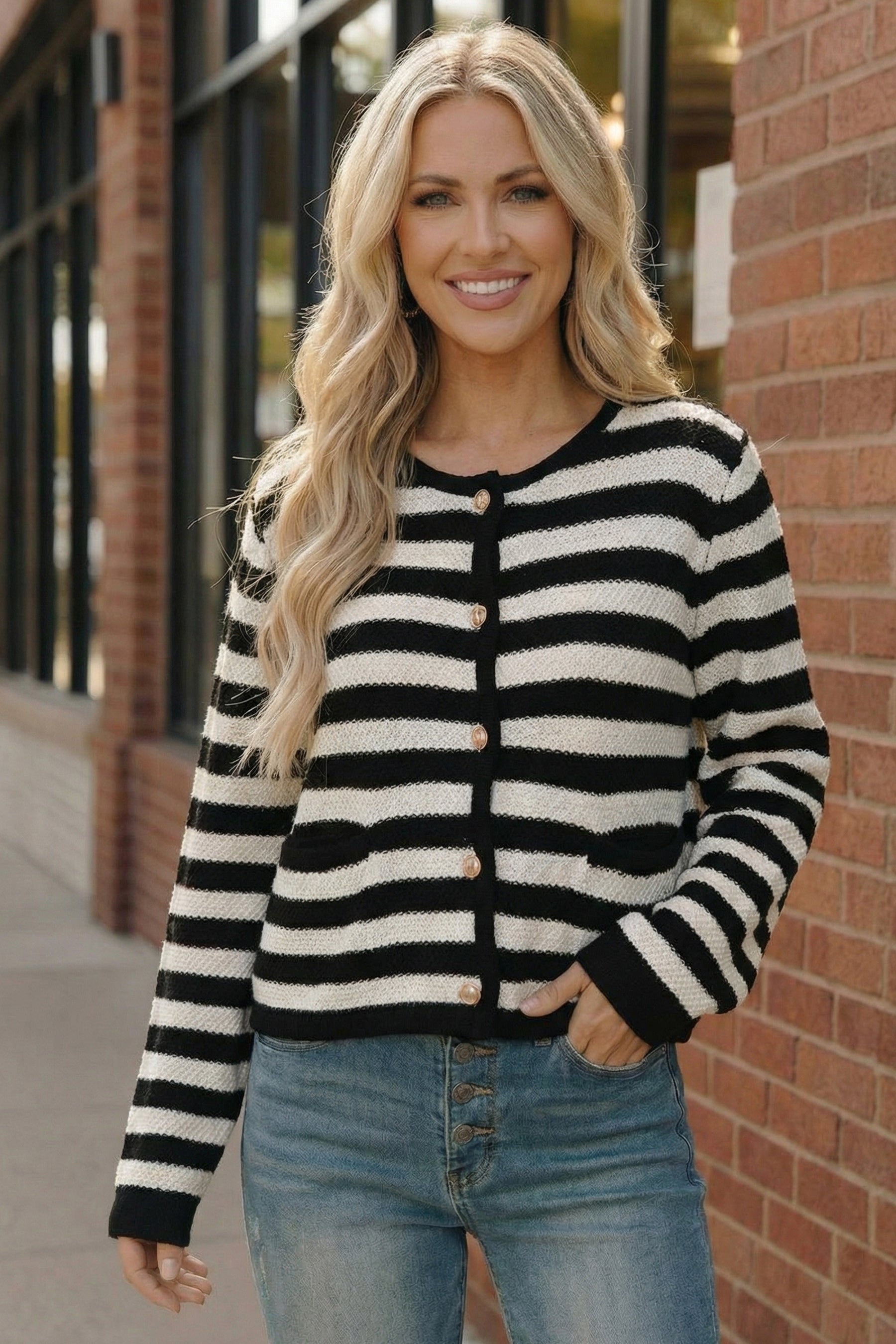 The Parisian Stripe Cardigan For Women