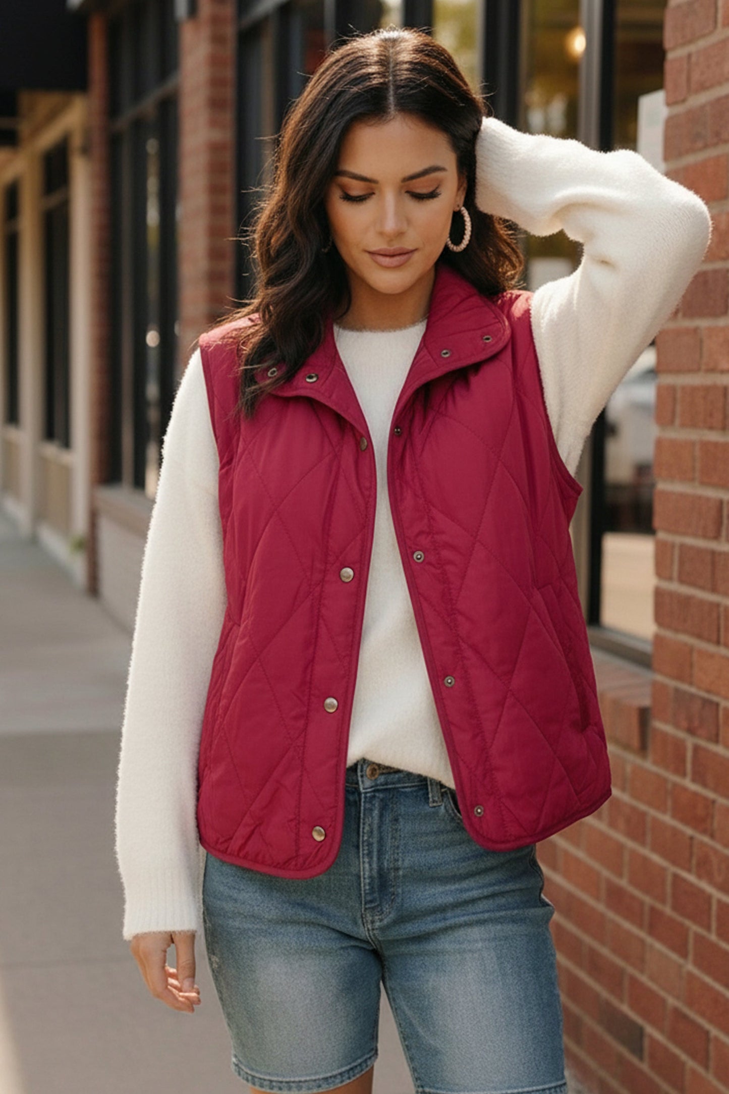 Cranberry Cozy Puffer Vest