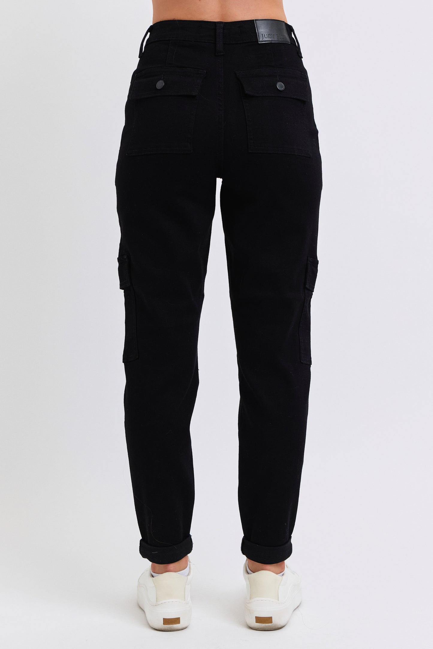 Judy Blue Jeans (NP) - High Rise Black, Cuffed Cargo Denim Joggers