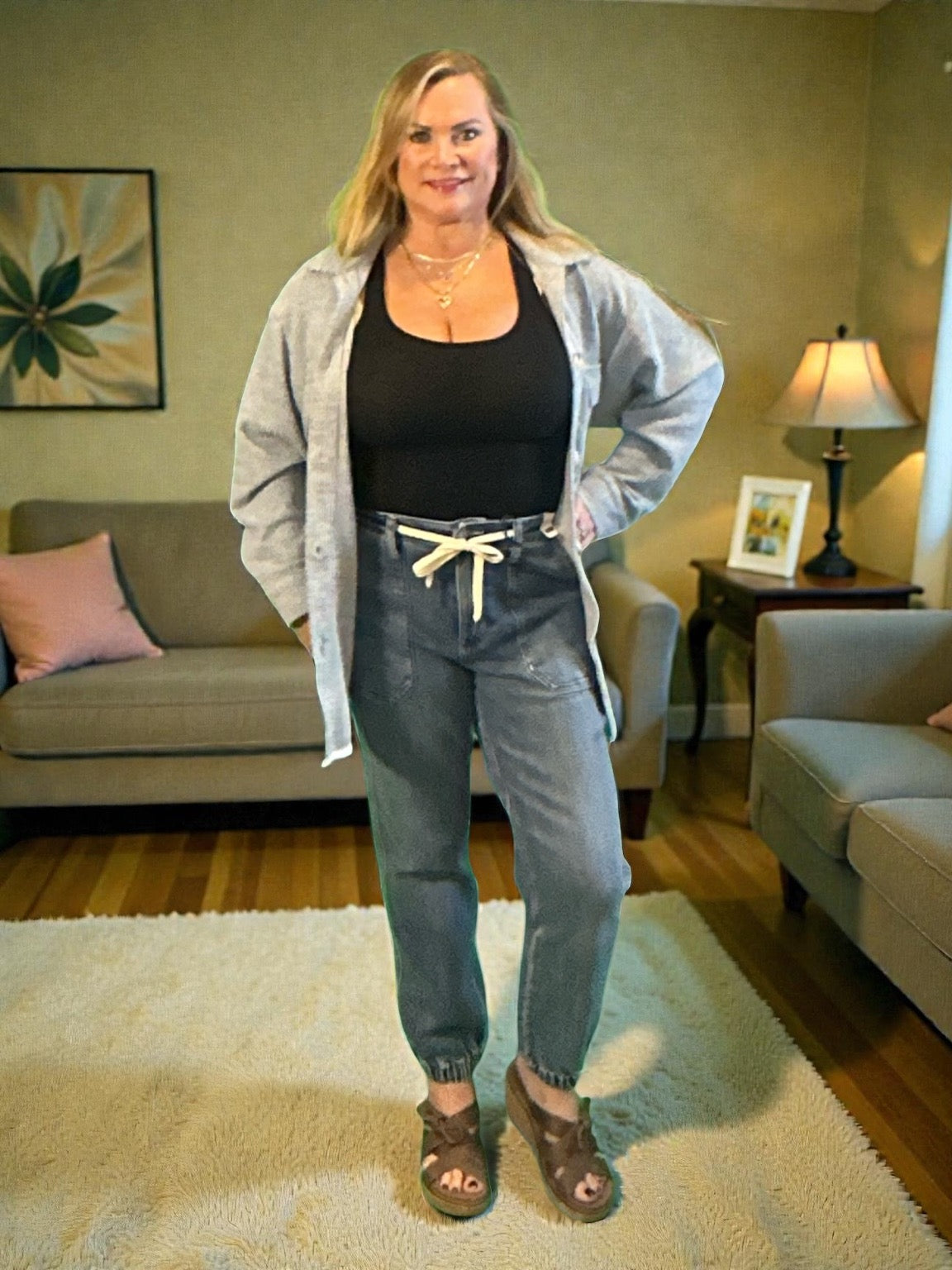 Judy Blue Jeans (NP) - High Waisted Denim Joggers - blue