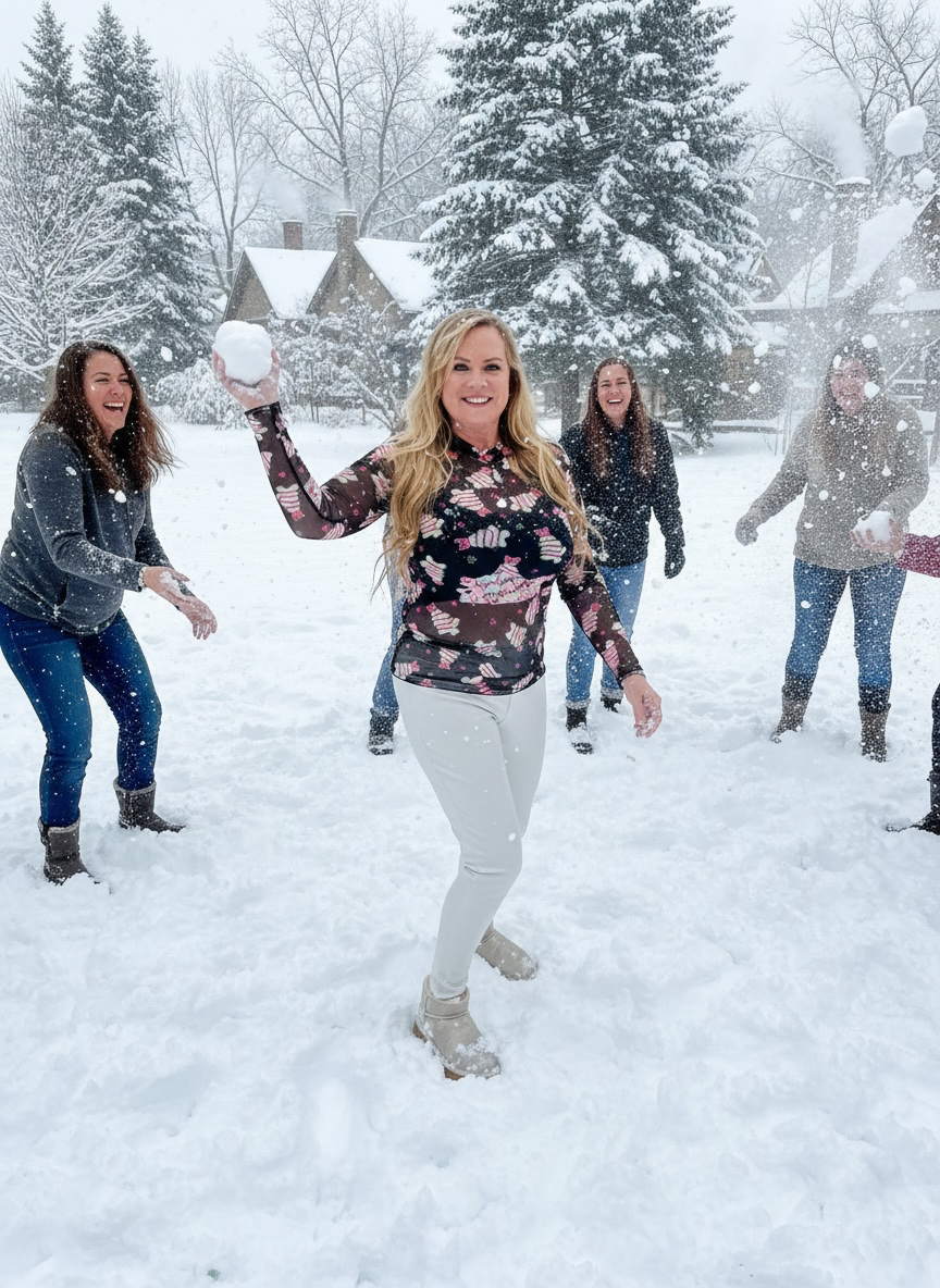 Nik's Picks (NP) - Mesh Bow Christmas Treats Top