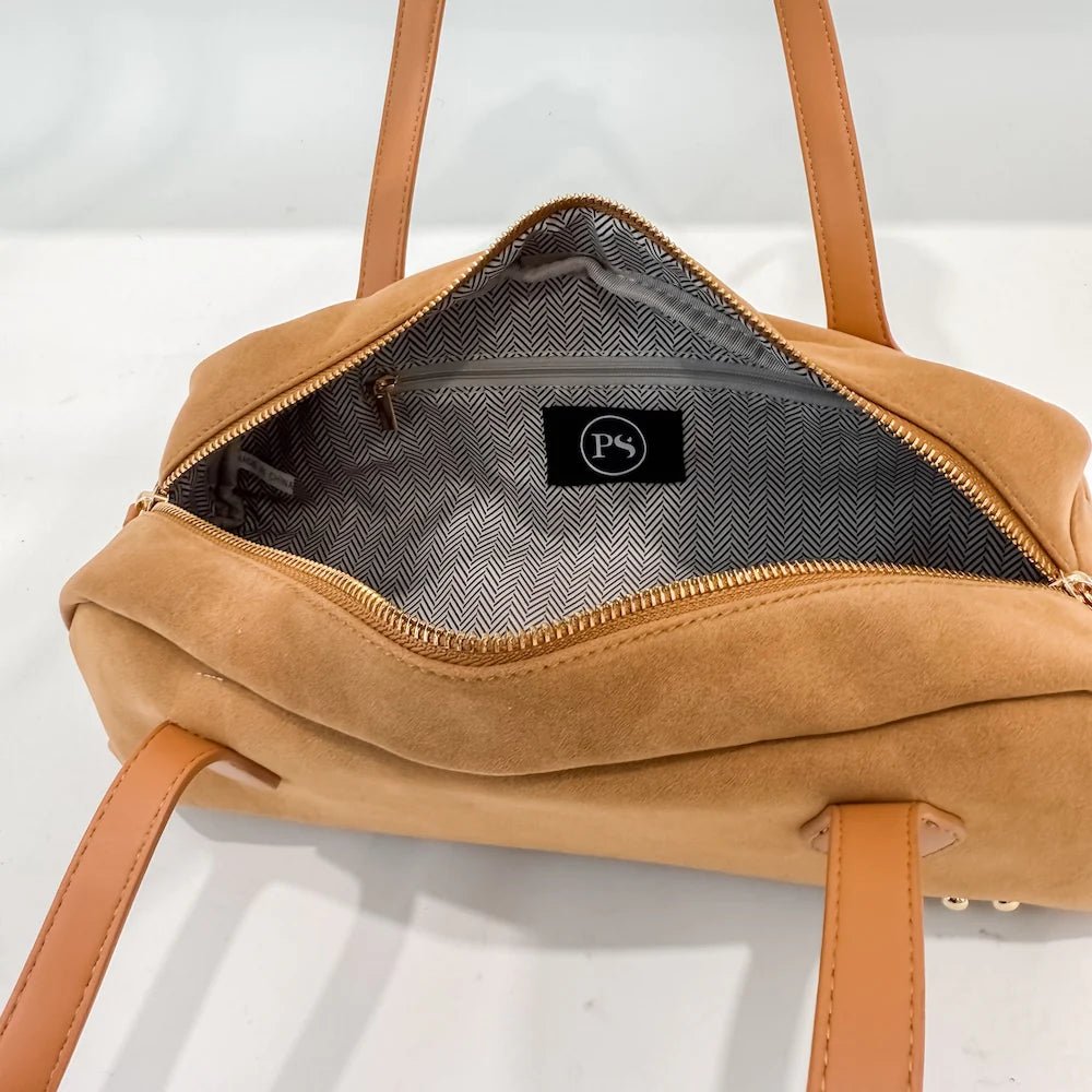 Pretty Simple (NP) - Suede Barrel Shoulder Bag - Nikki and Co Boutique