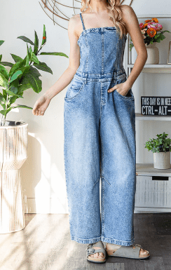 Oli & Hali (NP) - Washed stretch denim overalls - Nikki and Co Boutique