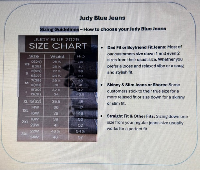 Nik's Picks (NP) - Judy Blue Jeans Tummy Control, True to Size