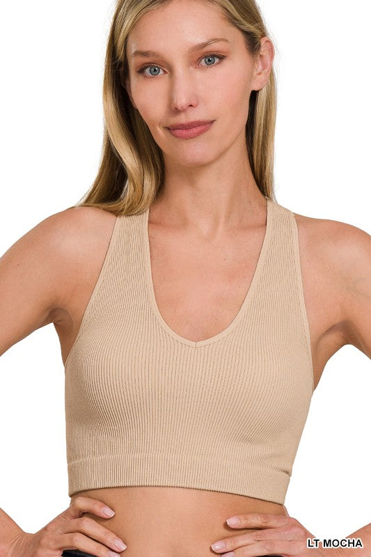 Zenana - (NP) - Ribbed Cropped Racerback Tank Top