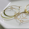 Premium Plated Solid Brass Round Hammered Earring Finding - Earring Hook - Earring Hoop 25x0.7mm (4305C)