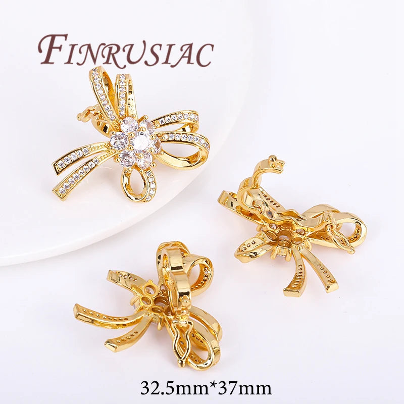 18K Gold Plated Brass Butterfly Clasps For Jewelry,Fasteners For Bracelets,Necklace Clasp Findings,DIY Jewelry Accessories