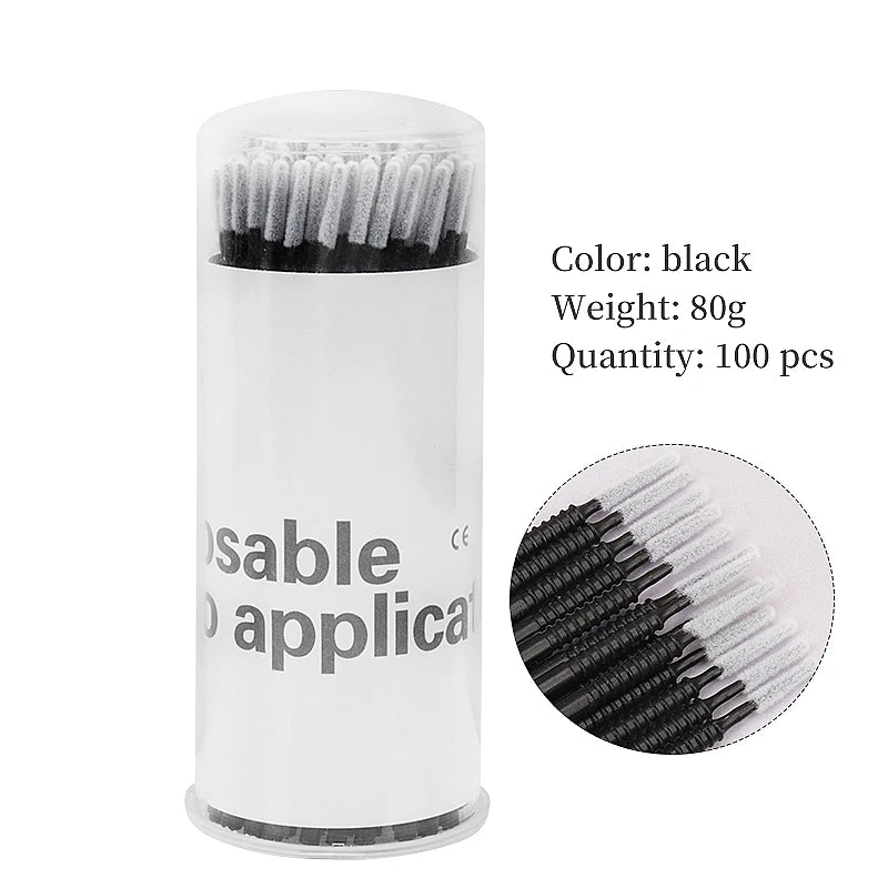 100Pcs Dental Disposable Micro Applicator Brushes Long Head Brush Bendable Sticks for Makeup Dentistry Care Teeth Cleaning Tools