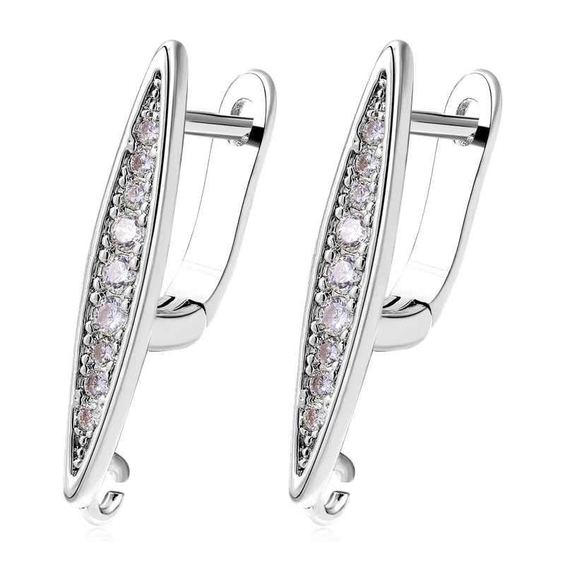 Juya 2Pcs Antiallergic Earwire Fasteners Basic Fixtures Earring Hook Clasps Accessories For DIY Women's Charms Earrings Making