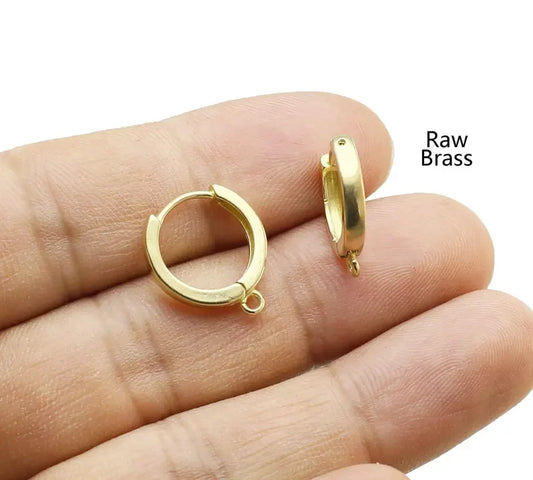 10pcs Brass Ear Hoops, Leverback Earring Hooks, Earrings Making, 17.5x15.5mm, Raw Brass Ear Wire, Jewelry Supplies -R1017