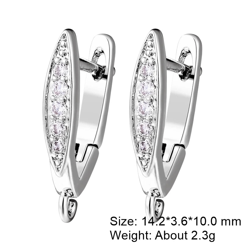 Juya 2Pcs Antiallergic Earwire Fasteners Basic Fixtures Earring Hook Clasps Accessories For DIY Women's Charms Earrings Making