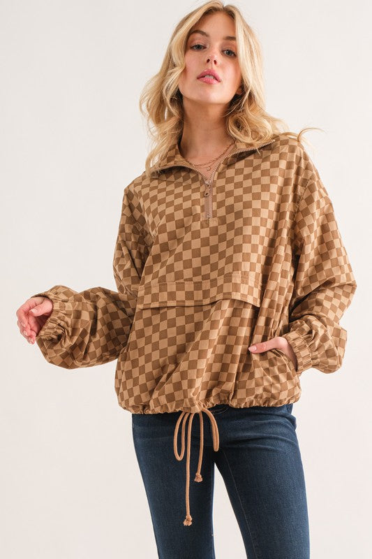 Check Me Out Mocha Zip Jacket