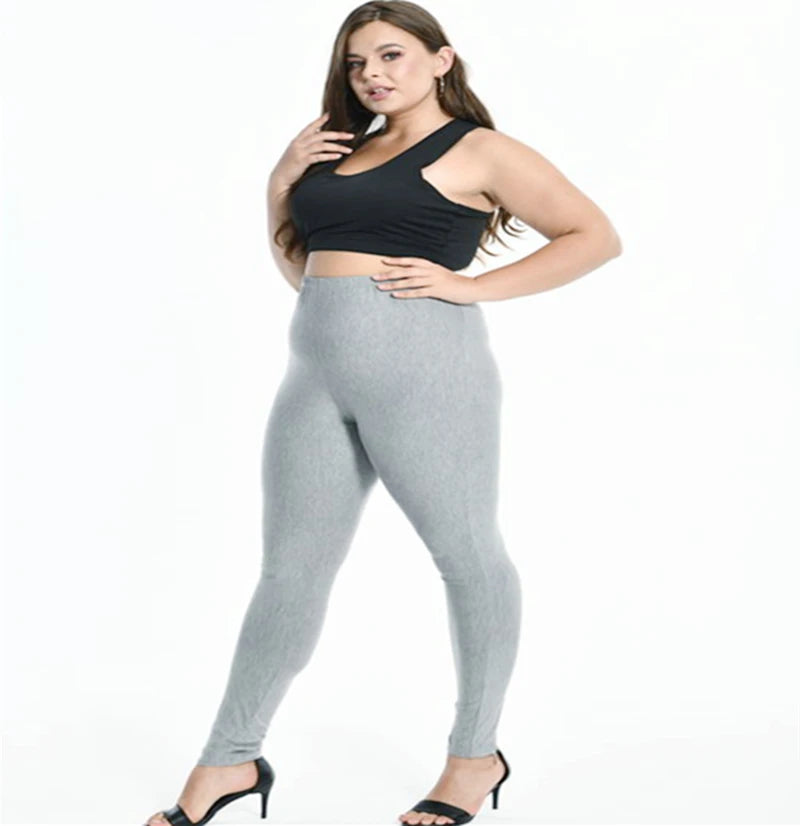 Solid Colorful Leggings For Women 7xl 6XL 5XL Large Size Modal Cotton Tight Pants Grey Black White Pink Blue Purple 5XL 4XL Lady