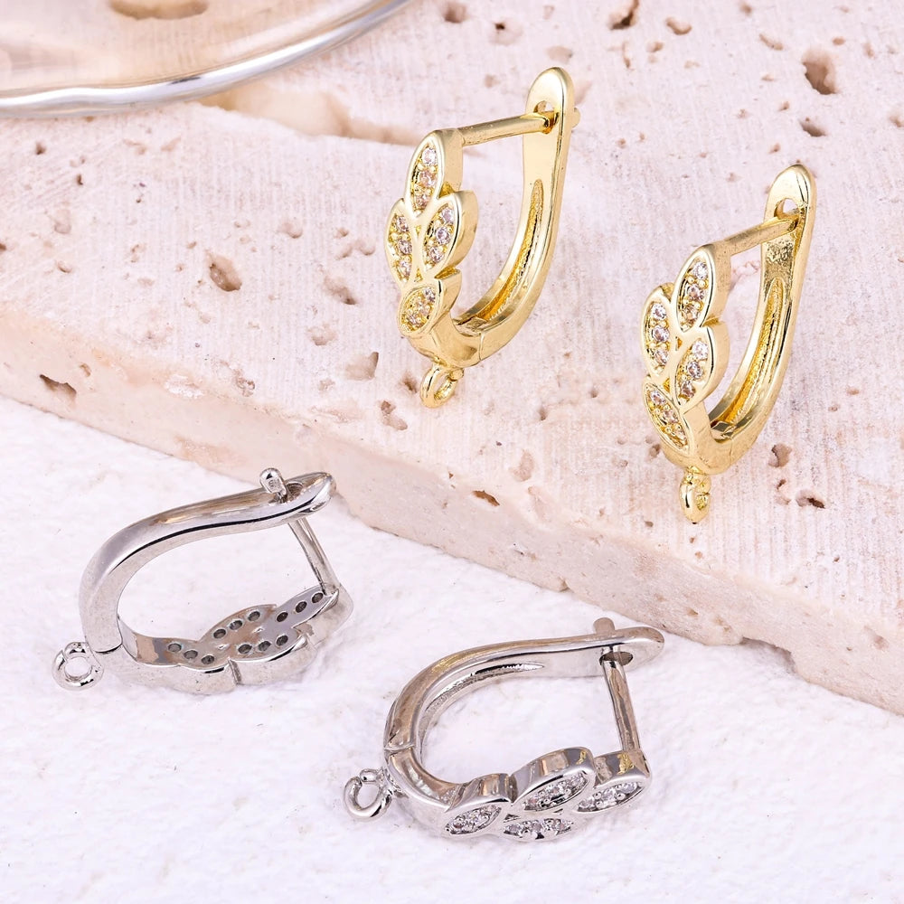 Juya 2Pcs Antiallergic Earwire Fasteners Basic Fixtures Earring Hook Clasps Accessories For DIY Women's Charms Earrings Making