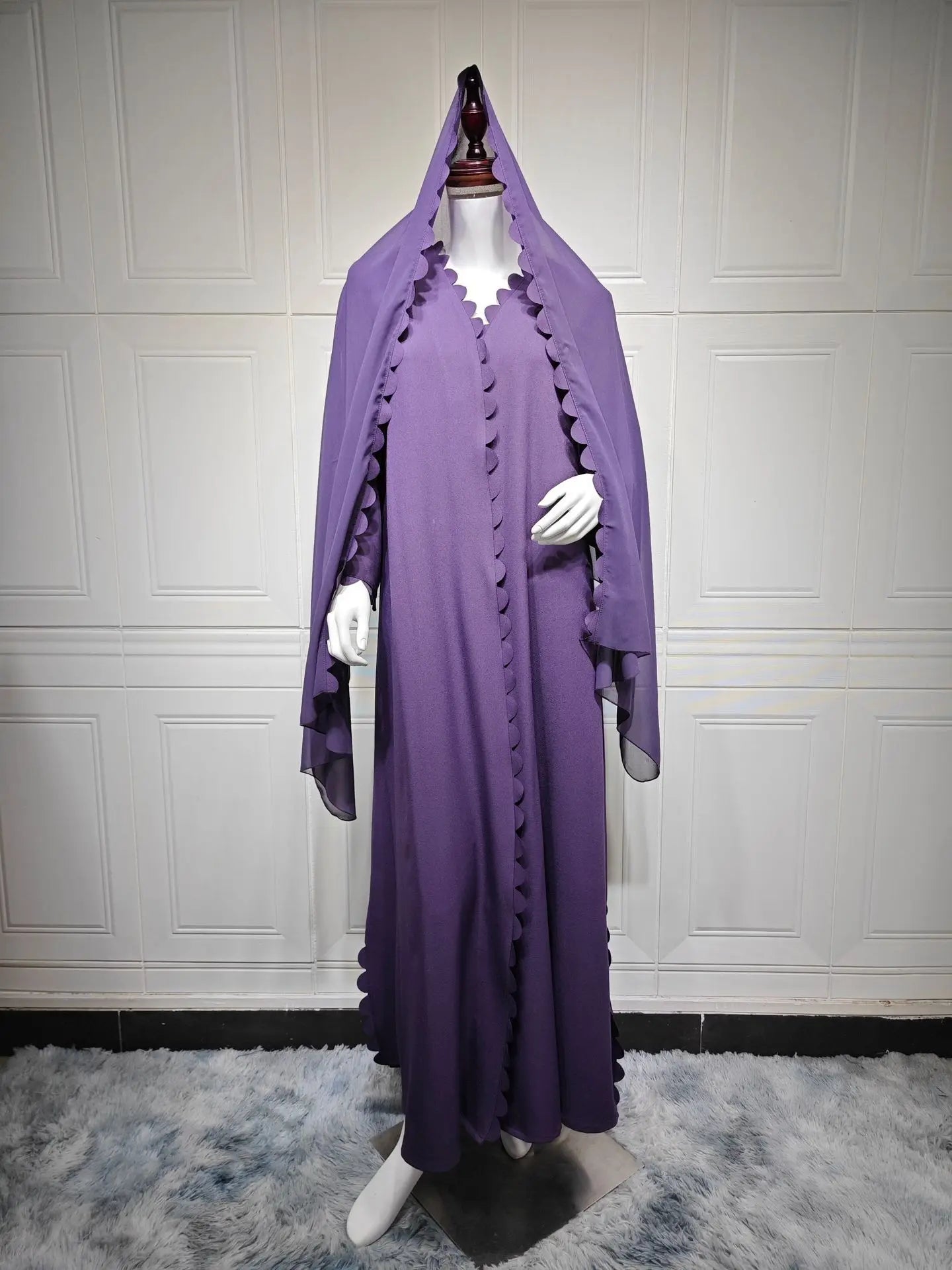 Mq193 2025 Tiktok Fashion Dubai Turkey Elegant Cardigan with a Two-piece Scarf Abaya Abaya Ramadan Dubai Luxury Islam Elegant