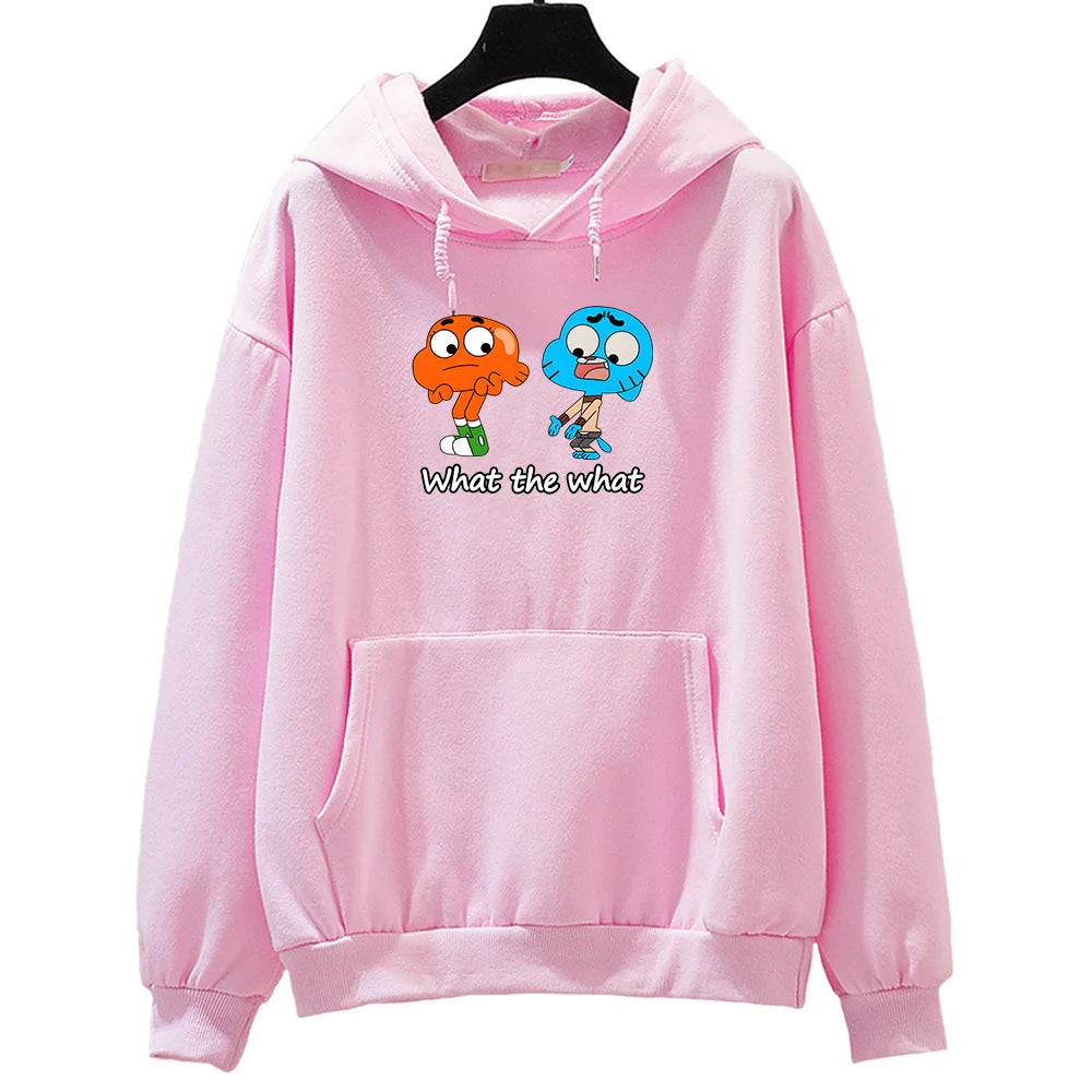 Game Animation Hooded Gumball Aesthetic Cute Retro Sweatshirt for Autumn/Winter Fleece Clothing Moletom Manga Harajuku Hoody