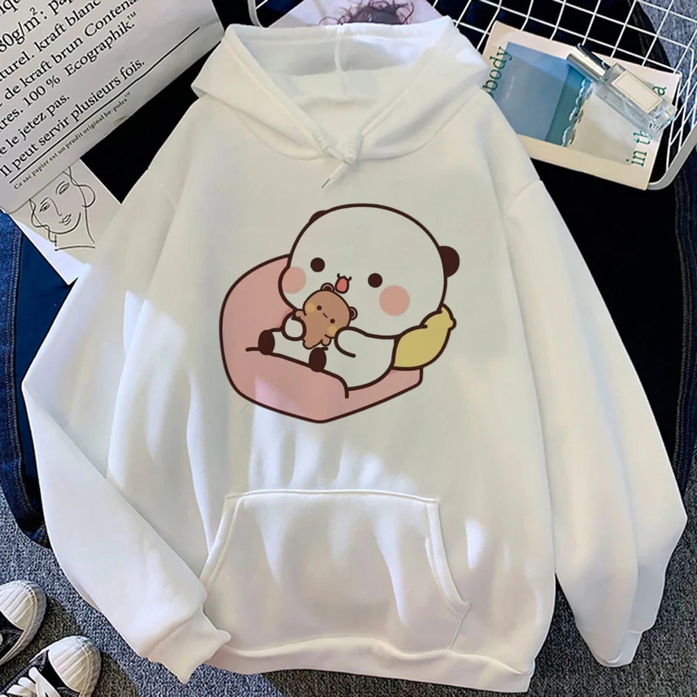 Men Women Aesthetic Trendy Hoodies Bubu Dudu Bear Graphic Printed Hooded Plus Size Pullover Unisex Prevalent Fashion Sweatshirt