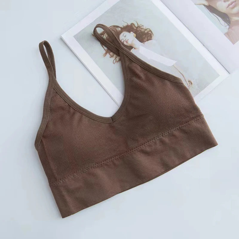 New Fashionable Multi functional Deep V-neck Sexy Short Top Tight Yoga Sports Bra Underwear Casual Spicy Girl Style Tank Top