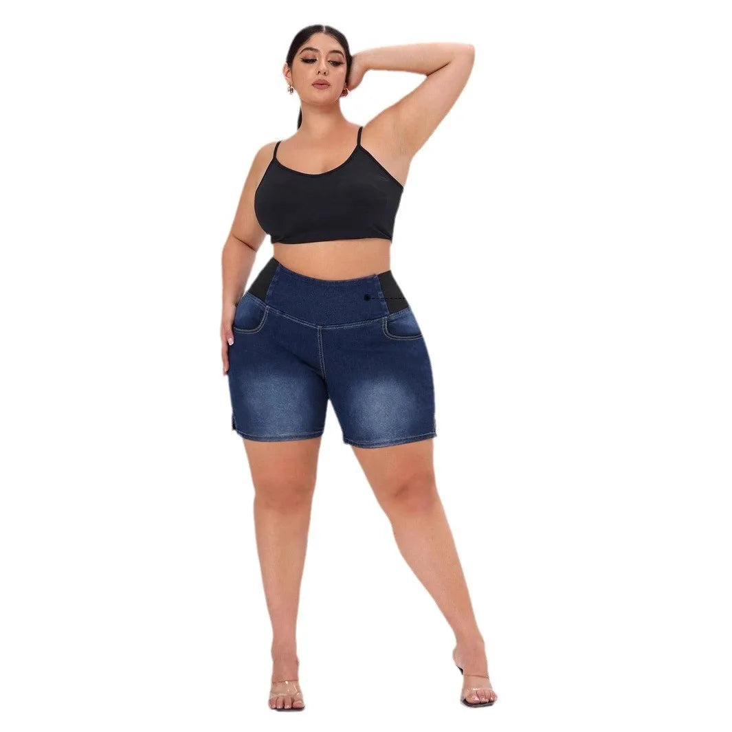 Summer's New Fashionable Hip-lifting and Waist-tightening Denim Shorts. Comfortable Casual High-waisted Short Jeans for Ladies