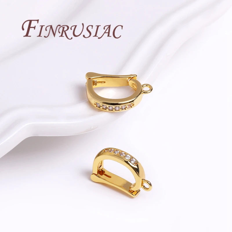 18K Gold Plated Charms Bail Beads Spacer Beads Bails For Pendants Connectors For DIY Jewelry Making Supplies