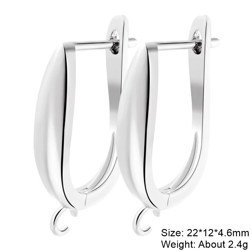 Juya 2Pcs Antiallergic Earwire Fasteners Basic Fixtures Earring Hook Clasps Accessories For DIY Women's Charms Earrings Making