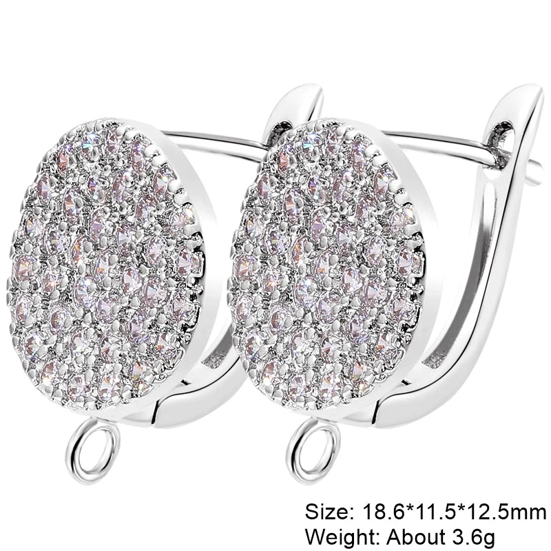 Juya 2Pcs Antiallergic Earwire Fasteners Basic Fixtures Earring Hook Clasps Accessories For DIY Women's Charms Earrings Making